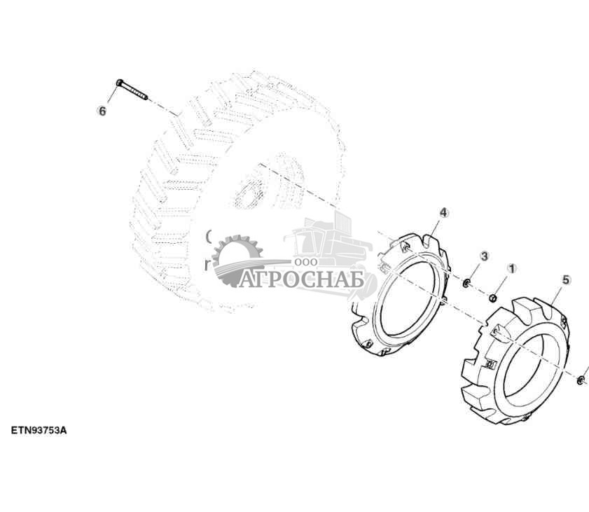 Грузы, литое заднее колесо, 72 и 205 кг, внешние, показана левая сторона 